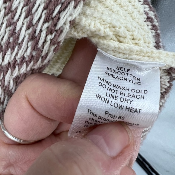 Three bird nest color block, drop shoulder high, low, ribbed knit sweater L - Picture 11 of 12